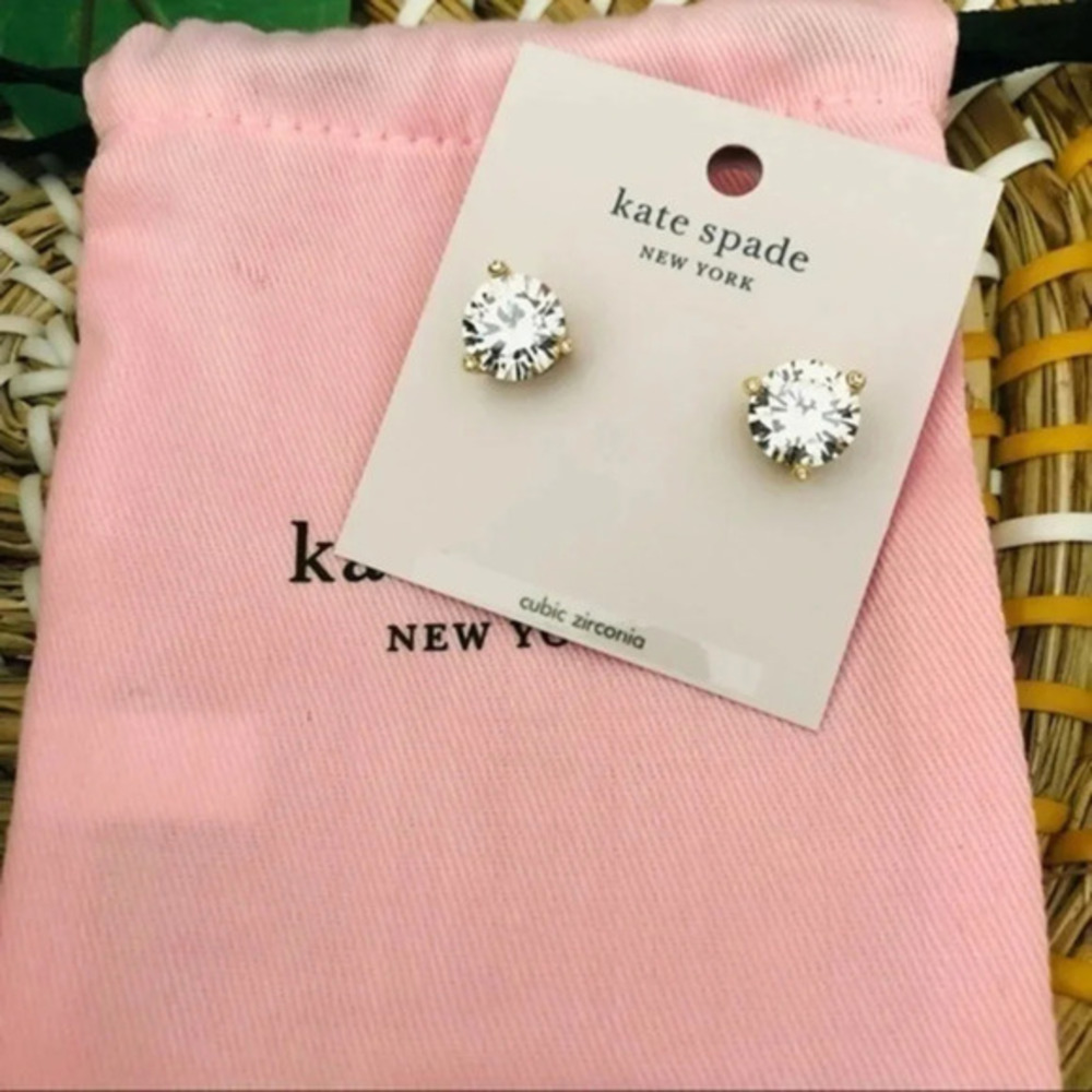 Kate Spade New York Crystal Stud Earrings Silver Tone NWT Gift Ready NWT